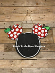 Teacher Chalkboard and Apple Mouse Ears Door Hanger