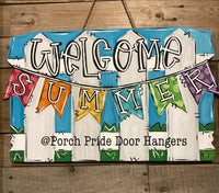 Picket Fence Welcome Summer Door Hanger