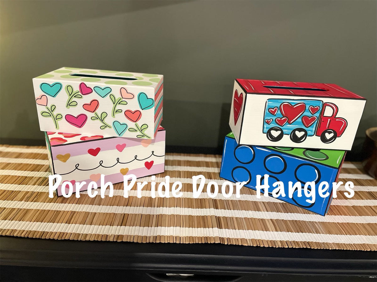 Wooden Hand Painted Valentines Mailbox with Love Truck – Porch Pride ...