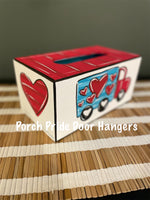 Wooden Hand Painted Valentines Mailbox with Love Truck
