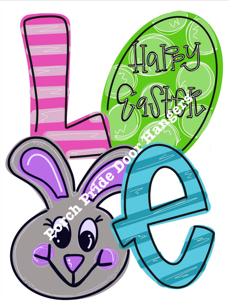 Love Bunny Easter Door Hanger