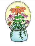 Farmhouse Flowers in a Jar Spring Door Hanger