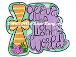 Jesus the Light of the World Cross Door Hanger