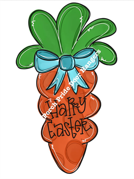 Carrot with Bow Easter Door Hanger