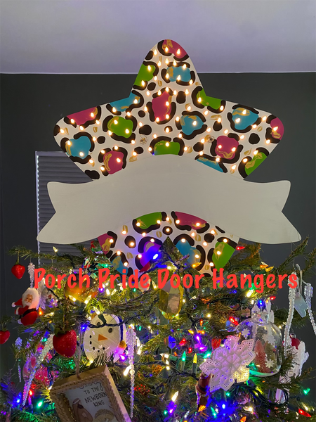 Cheetah Print Multicolored Christmas Tree Topper