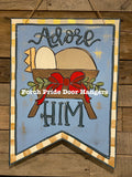 Let us Adore Him Manger Door Hanger