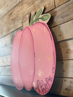 Pink Pumpkin Fall Breast Cancer Door Hanger