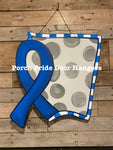 Colon Cancer Blue Ribbon Door Hanger