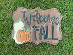 Stained Welcome Fall Door Hanger